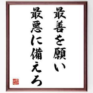 名言「最善を願い最悪に備えろ」額付き書道色紙／受注後直筆｜rittermind