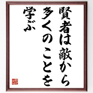 アリストパネスの名言「賢者は敵から多くのことを学ぶ」額付き書道色紙／受注後直筆｜rittermind