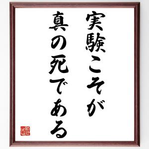 パスカルの名言「実験こそが真の死である」額付き書道色紙／受注後直筆｜rittermind