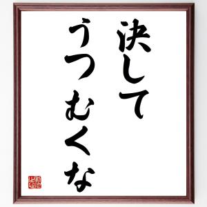 名言「決してうつむくな」額付き書道色紙／受注後直筆｜rittermind