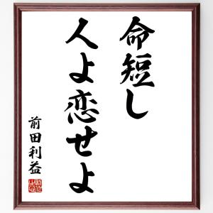 偉人の名言 格言ショップ千言堂 前田利益 前田慶次 商品 偉人 Yahoo ショッピング