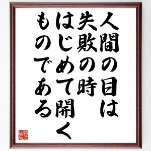 アントン・チェーホフの名言「人間の目は失敗の時、はじめて開くものである」額付き書道色紙／受注後直筆｜rittermind