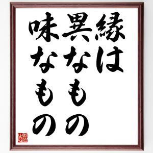 名言「縁は異なもの味なもの」額付き書道色紙／受注後直筆｜rittermind