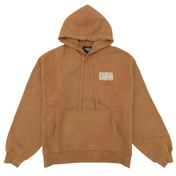 アグ パーカー フーディ レディース プルオーバー XS コットン混 ブラウン W UGG LOGO...