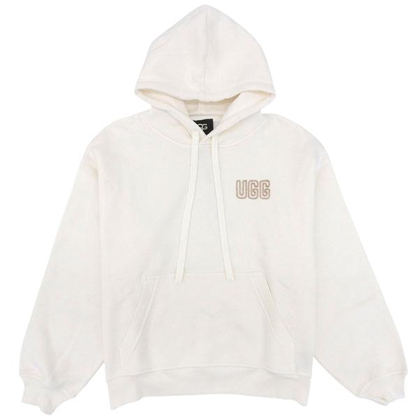 アグ パーカー フーディ レディース プルオーバー XS コットン混 ホワイト W UGG LOGO...
