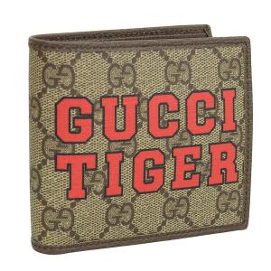 グッチ 財布 メンズ 二つ折り 折財布 アウトレット GGスプリーム ブラウン×レッド 673000US7EC9396 GUCCI｜riverall-men