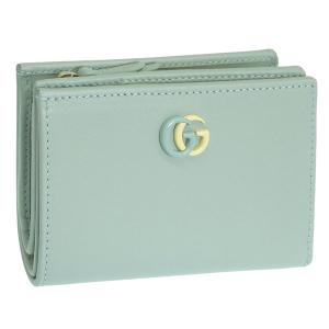 グッチ 財布 レディース 2つ折り 折財布 コンパクト アウトレット レザー グリーン 790063AADQF4843 GUCCI