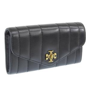 トリーバーチ 財布 レディース 長財布 レザー ブラック KIRA ENVELOPE WALLET 84018-890 TORY BURCH ショッパー付き｜riverall-men