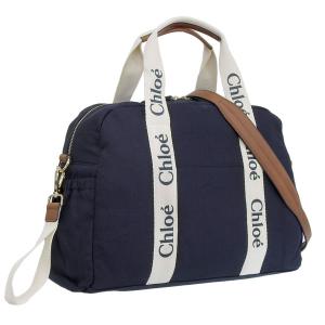 クロエ バッグ レディース ショルダーバッグ 2WAY マザーズバッグ コットン ブラックホワイト クロエキッズ Chloe KIDS C20190 859 A4対応｜riverall-men