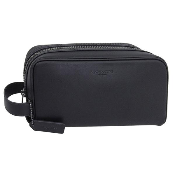 コーチ セカンドバッグ クラッチバッグ メンズ アウトレット レザー ブラック スモールトラベルキッ...
