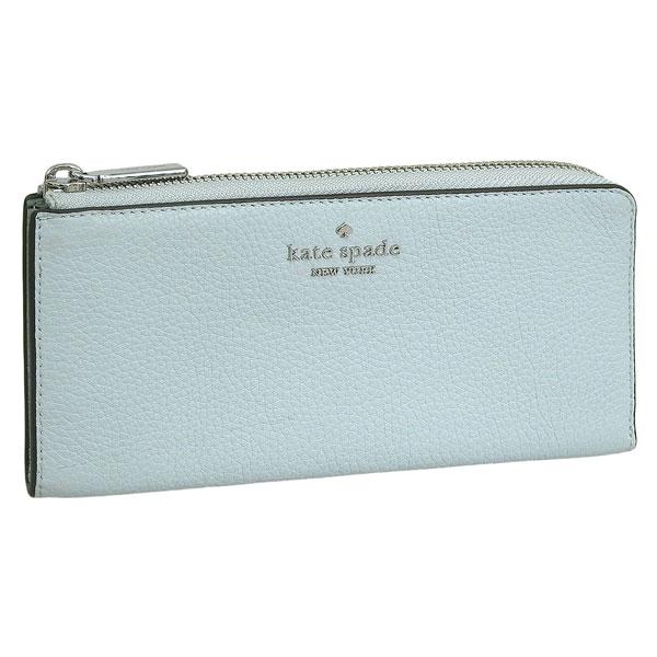ケイトスペード 財布 レディース 長財布 アウトレット レザー ライトブルー wallets lrg...