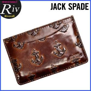 ジャックスペード JACK SPADE カードケース パスケース アンカー柄 定期入れ メンズ レザー nyru0276｜riverall-men