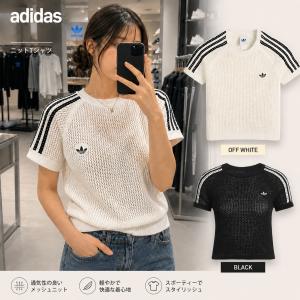 【並行輸入品】 韓国直送 アディダス オリジナルス 半袖 Tシャツ レディース ニット クロシェ カリ ティー KE0200 KC6481 adidas Originals 特価