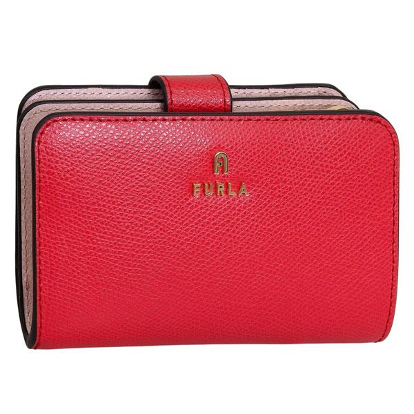 フルラ 財布 レディース 2つ折り 折財布 コンパクト レザー レッド カメリア FURLA CAM...
