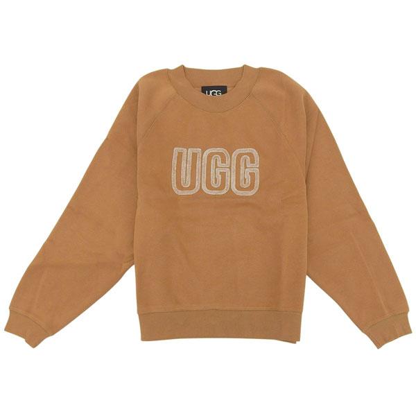 アグ スウェット レディース M トレーナー コットン混 ブラウン W UGG LOGO CREWN...
