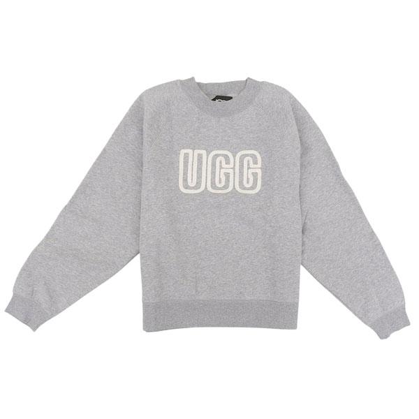 アグ スウェット レディース M トレーナー コットン混 グレー W UGG LOGO CREWNE...