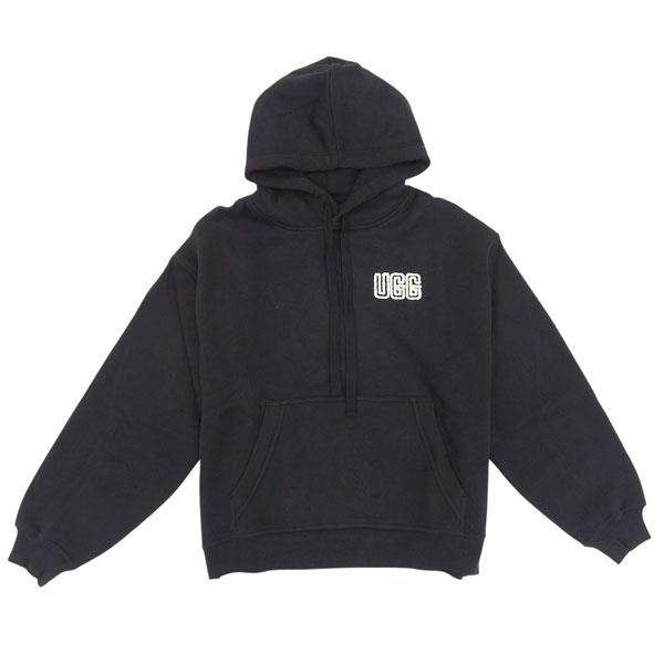 アグ パーカー フーディ レディース プルオーバー XS コットン混 ブラック W UGG LOGO...
