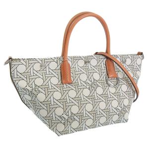 トリーバーチ トートバッグ レディース アウトレット キャンバス ホワイトマルチ CANVAS BASKETWEAVE SMALL TOTE 139025 TORY BURCH｜riverall