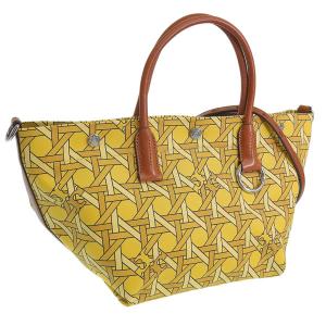 トリーバーチ トートバッグ レディース アウトレット キャンバス イエローマルチ CANVAS BASKETWEAVE SMALL TOTE 139025 TORY BURCH｜riverall