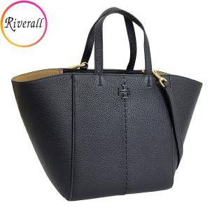 トリーバーチ バッグ レディース トートバッグ 2WAY ショルダーバッグ レザー ブラック MCGRAW CARRYALL 147574-001 TORY BURCH｜riverall