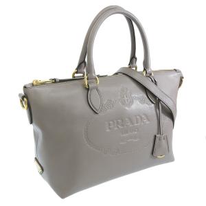 プラダ バッグ レディース ハンドバック アウトレット レザー グレー BORSA MANO 1BA1042 GLACE` CALF ARGILLA PRADA｜riverall