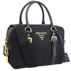 プラダ バッグ レディース ハンドバッグ 2way ショルダーバッグ アウトレット ブラック 1BB088 TESSUTO+SAFFIAN PRADA｜riverall