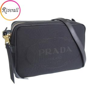 プラダ バッグ レディース ショルダーバッグ アウトレット ブラック ロゴ ジャガード 1BH089 LOGO JACQUARD NERO PRADA｜riverall