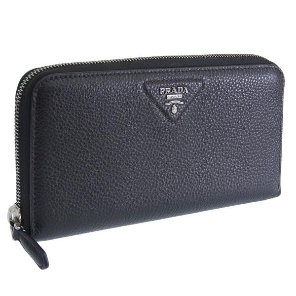 プラダ 財布 レディース 長財布 アウトレット レザー ブラック XL ZIP AROUND WAL...