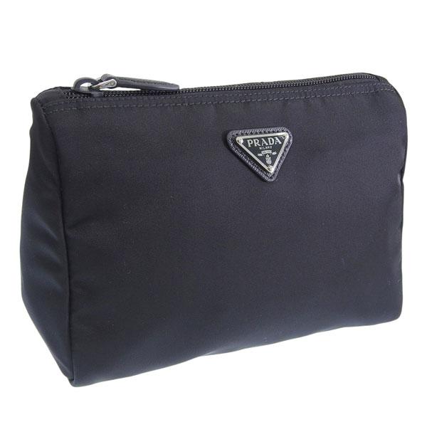 プラダ コスメポーチ 化粧ポーチ トラベルポーチ レディース アウトレット ブラック TESSUTO...