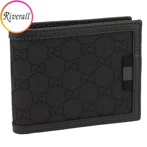 グッチ GUCCI 財布 折財布 二つ折り 札入れ メンズ アウトレット GG シグネチャー ブラック 260987｜riverall