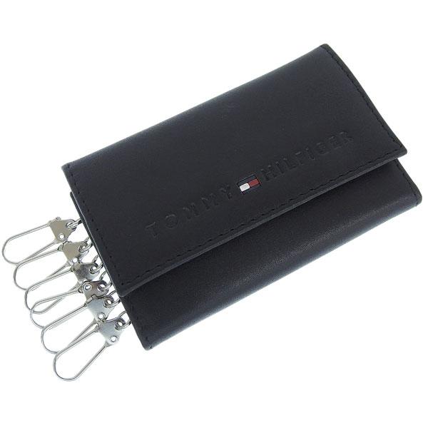 トミーヒルフィガー キーケース 6連 メンズ レザー ブラック YEN KEYCASE 31TL17...