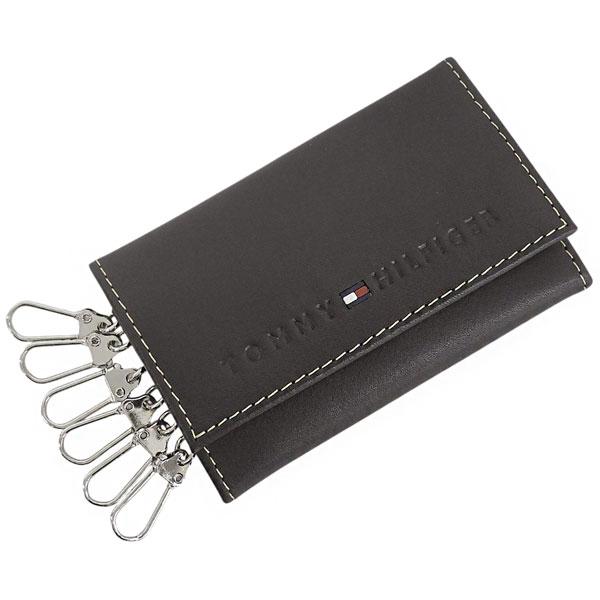 トミーヒルフィガー キーケース 6連 メンズ レザー ブラウン YEN KEYCASE 31TL17...