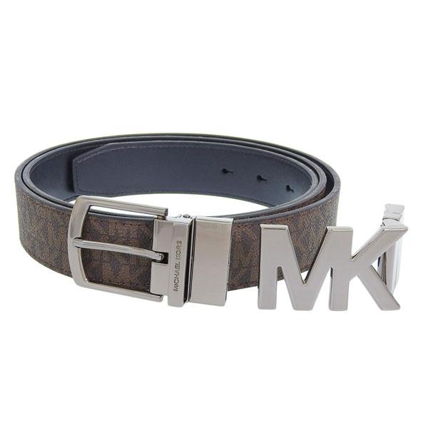 マイケルコース ベルト メンズ リバーシブル アウトレット コーティングキャンバス レザー ブラウン...