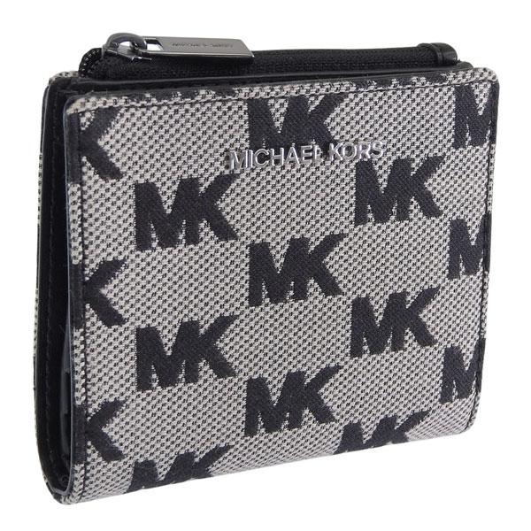 マイケルコース 財布 メンズ 2つ折り 折財布 コンパクト アウトレット ジャカード ブラック 36...