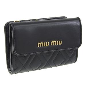 ミュウミュウ miumiu 財布 折財布 二つ折り レザー ブラック レディース 5ml002soci アウトレット｜riverall