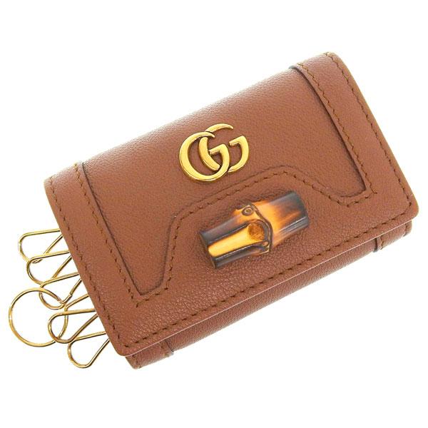 グッチ キーケース 6連 レディース アウトレット レザー バンブー ブラウン DIANA 6586...