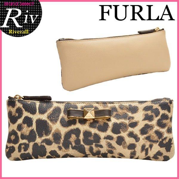 フルラ FURLA ペンケース 筆箱 リボン ポーチ 小物入れ レオパード 744499