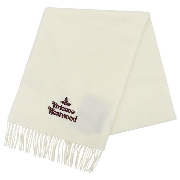 ヴィヴィアンウエストウッド マフラー レディース ウール ホワイト EMBROIDERED LOGO...