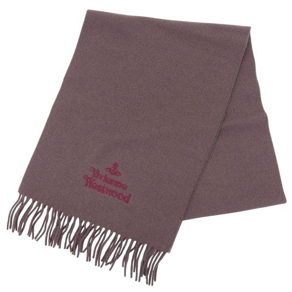 ヴィヴィアンウエストウッド マフラー レディース ウール ブラウン EMBROIDERED LOGO...
