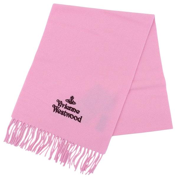 ヴィヴィアンウエストウッド マフラー レディース ウール ピンク EMBROIDERED LOGO ...