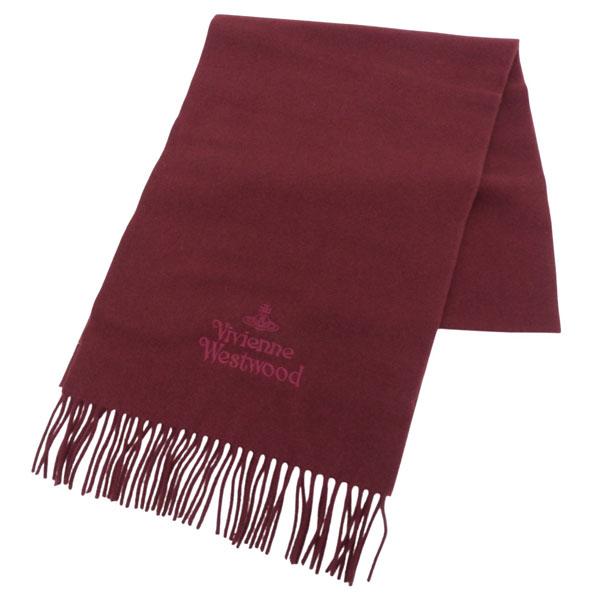 ヴィヴィアンウエストウッド マフラー ストール レディース ウール ワイン EMBROIDERE L...