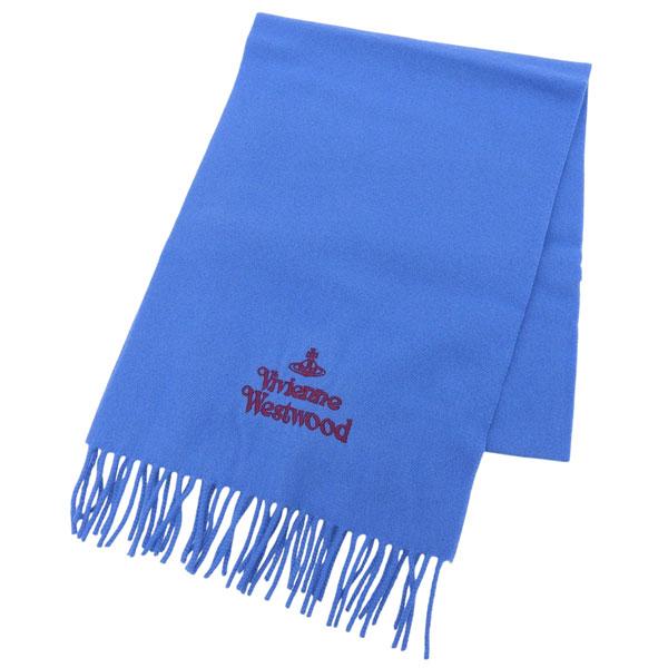 ヴィヴィアンウエストウッド マフラー ストール レディース ウール ブルー EMBROIDERE L...