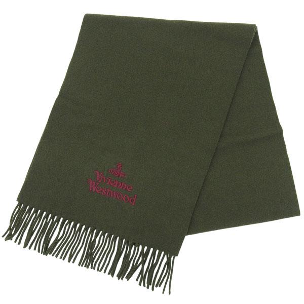 ヴィヴィアンウエストウッド マフラー レディース ウール ダークグリーン EMBROIDERED L...