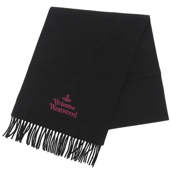 ヴィヴィアンウエストウッド マフラー レディース ウール ブラック EMBROIDERED LOGO...