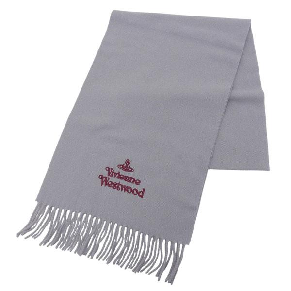 ヴィヴィアンウエストウッド マフラー ストール レディース ウール グレー EMBROIDERE L...