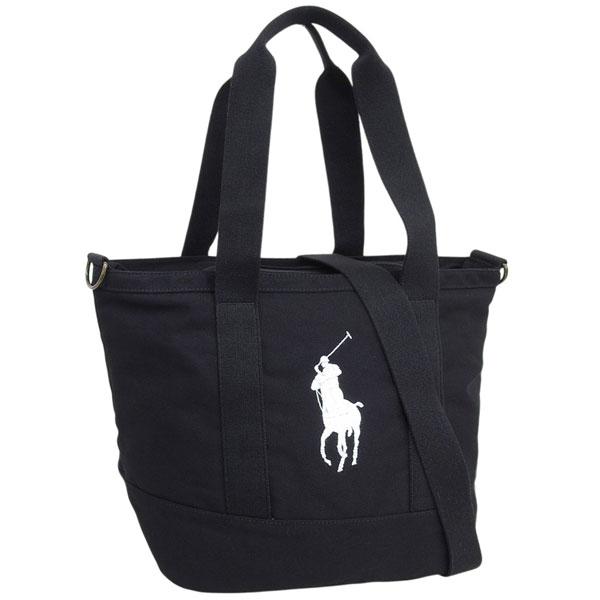 ラルフローレン バッグ メンズ レディース 2WAY トートバッグ コットン ブラック 9AR023...