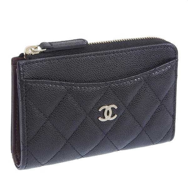 シャネル カードケース カード入れ コインケース 小銭入れ レディース レザー ブラック AP317...