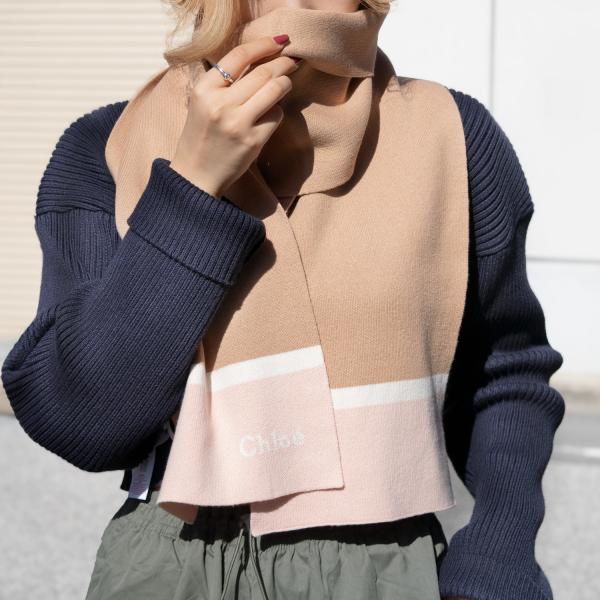 クロエ マフラー キッズ レディース ベージュ C11672-231-BE CHLOE