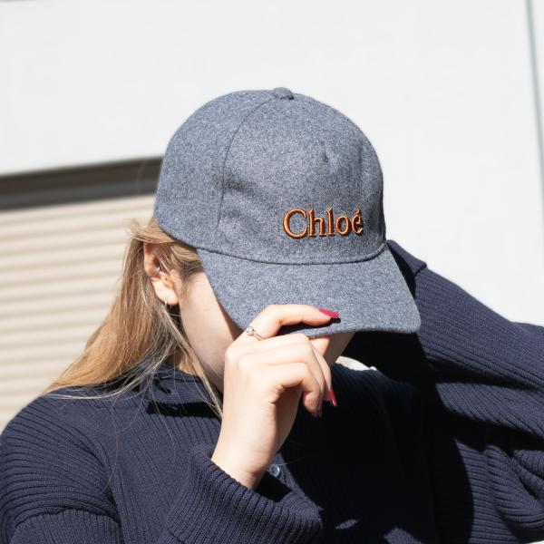 クロエ キャップ 帽子 キッズ レディース グレー C11674-A38-GY CHLOE