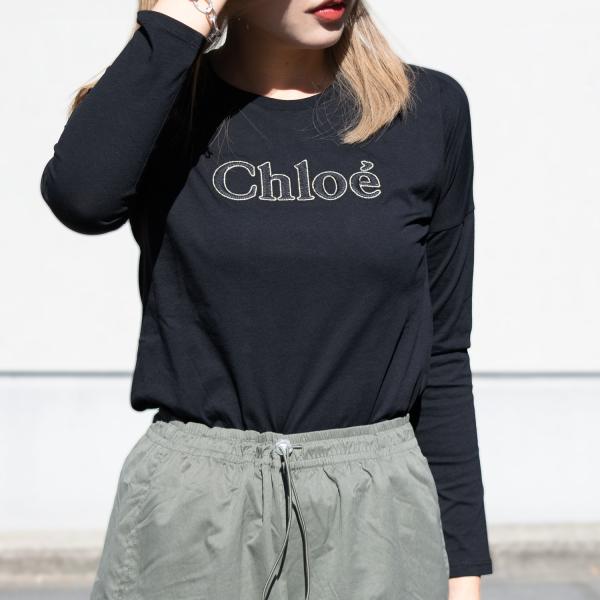 クロエ ロングTシャツ キッズ メンズ レディース Tシャツ 【14サイズ】 ブラック C15E32...